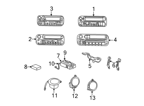 2005 Jeep Liberty Sound System Bracket-Radio Diagram for 5072606AB