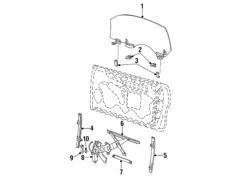  Regulator - Window - Less Motor Diagram for 1R3Z-6323209-AA