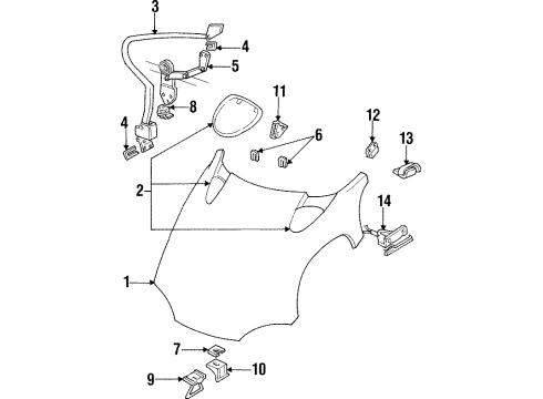 1993 Dodge Viper Hood & Components Cable-Hood Release Diagram for 4709049AB