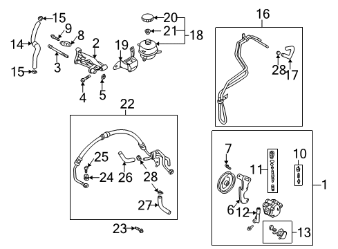 2001 Kia Rio P/S Pump & Hoses, Steering Gear & Linkage Hose-Return Diagram for 0K32A32684A