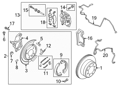 2017 Ford F-350 Super Duty Parking Brake Rear Cable Diagram for HC3Z-2A635-C