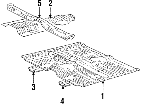1997 Hyundai Sonata Pillars, Rocker & Floor - Floor & Rails Panel-Front Floor Diagram for 65111-34100