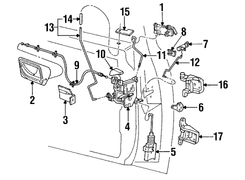 1993 Ford Ranger Door & Components Window Switch Diagram for F37Z-14529-B