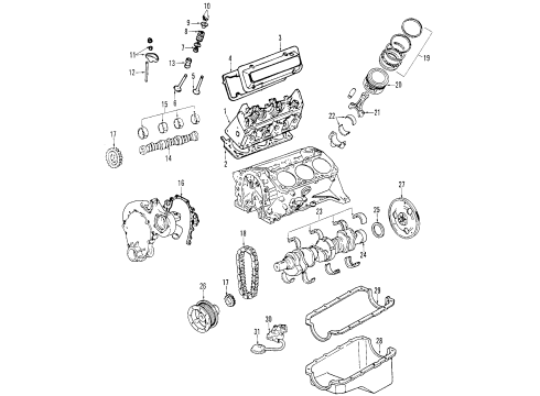 2000 Buick Century Engine Parts, Mounts, Cylinder Head & Valves, Camshaft & Timing, Oil Pan, Oil Pump, Crankshaft & Bearings, Pistons, Rings & Bearings Guide Tube Diagram for 24507976