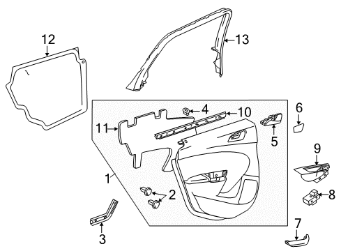 2013 Buick Verano Interior Trim - Rear Door Belt Weatherstrip Diagram for 13260062