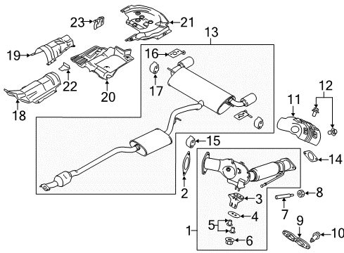 2015 Lincoln MKC Exhaust Components Converter Shield Diagram for EJ7Z-5E258-A