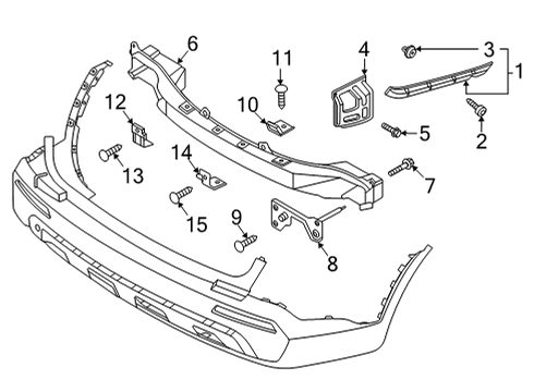 2021 Kia Sorento Bumper & Components - Rear Bracket-Rr Rail UPR Diagram for 86633R5000