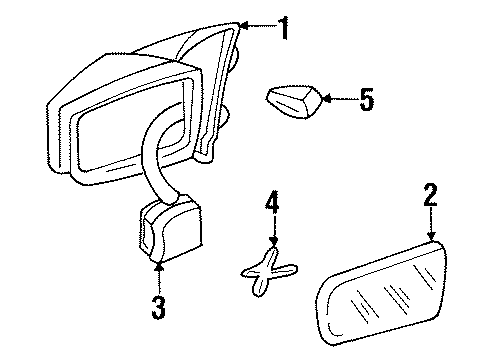 1995 Chevrolet Monte Carlo Outside Mirrors Mirror Asm-Outside Rear View Diagram for 10167871