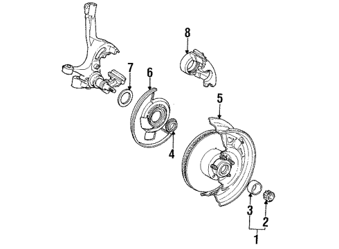 1996 Ford Aerostar Front Brakes Rotor Diagram for YL6Z-1V125-AA