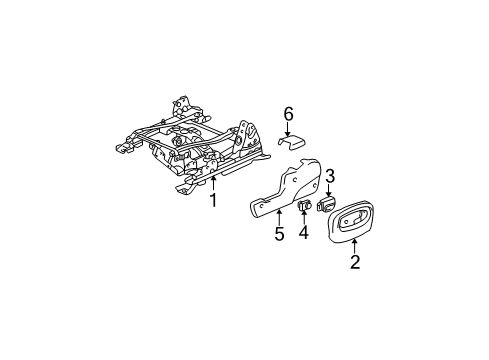 2007 GMC Envoy Tracks & Components Bar, Passenger Seat Inner & Outer Adjuster Tie Diagram for 89042233