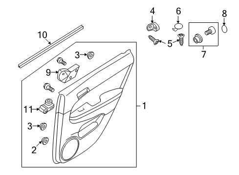 2012 Hyundai Elantra Rear Door Power Window Sub-Switch Assembly Diagram for 93580-2L000