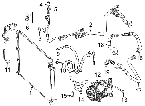 2015 Chrysler 200 Air Conditioner Hose-Heater Supply Diagram for 68104972AA