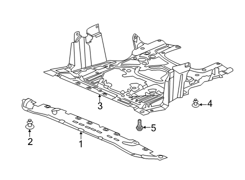 2021 Honda Clarity Splash Shields Extension, Motor Under Diagram for 74115-TRT-A00