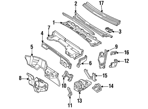 1997 Chevrolet Tahoe Fender & Components Panel Asm-Dash Diagram for 15978126