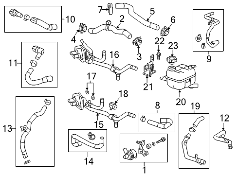 2018 Cadillac CT6 Hoses, Lines & Pipes Upper Hose Diagram for 23436683