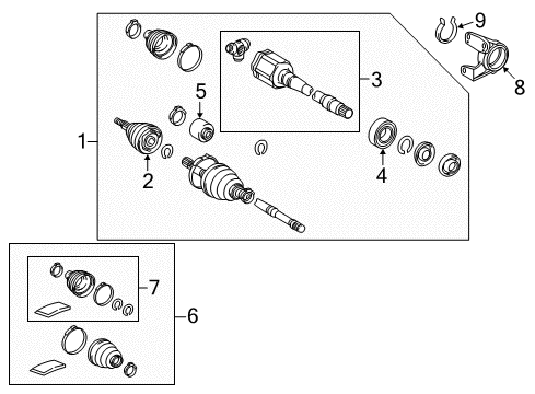 2017 Toyota RAV4 Drive Axles - Front Front Cv Joint Boot Kit Diagram for 04438-0R013