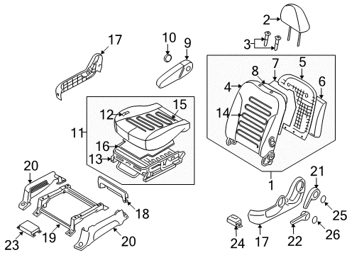 2007 Hyundai Entourage Heated Seats Switch Assembly-Seat Heater Diagram for 937704D000VA