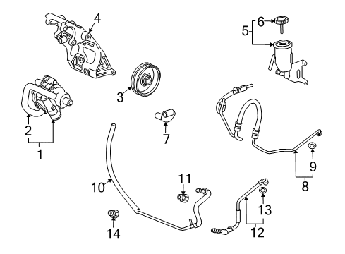 2009 Cadillac XLR P/S Pump & Hoses, Steering Gear & Linkage Reservoir Diagram for 15285644