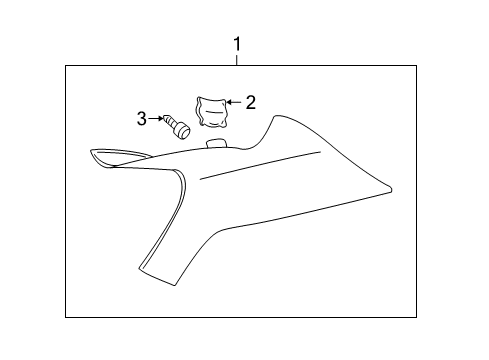 2001 Pontiac Bonneville Interior Trim - Quarter Panels PANEL, Rear Quarter Upper (Above Belt) Diagram for 25717302