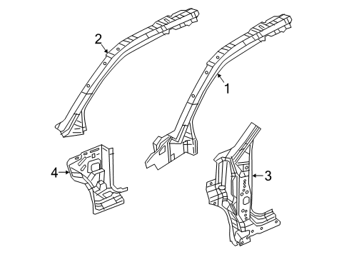 2021 Fiat 500X Hinge Pillar Panel-COWL Side Diagram for 68268269AA