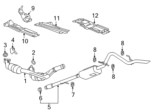 2021 Chevrolet Silverado 1500 Exhaust Components Heat Shield Diagram for 84630083