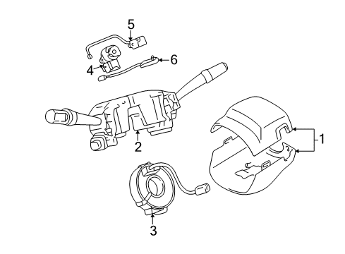 2004 Lexus LS430 Shroud, Switches & Levers Switch Assy, Ignition Or Starter Diagram for 84450-50030