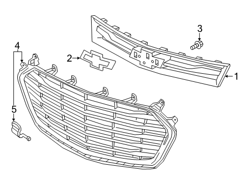 2017 Chevrolet Trax Grille & Components Tow Bracket Cover Diagram for 42532167