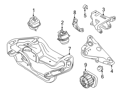 2016 BMW X5 Engine & Trans Mounting Vibration Absorber Diagram for 22116798129