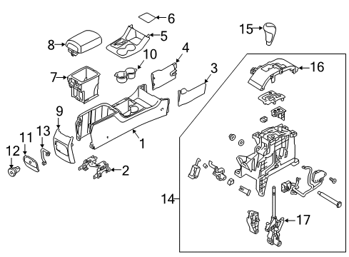 2011 Kia Sorento Center Console Lever-Gear Shift Diagram for 467212P100