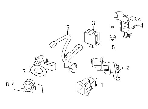 2018 Nissan Altima Automatic Temperature Controls Sensor Assy Distance Diagram for 28438-9HU1A