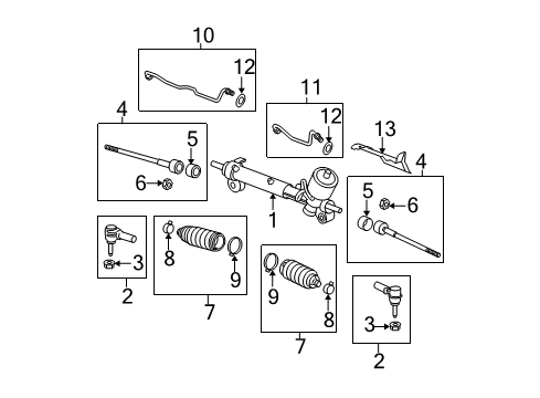 2011 Buick Lucerne P/S Pump & Hoses, Steering Gear & Linkage Gear Asm, Steering (Remanufacture) <See Guide/Contact Bfo> Diagram for 19330569