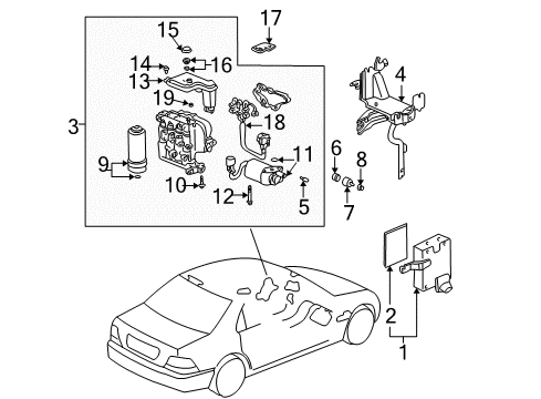 1996 Acura RL ABS Components Wire Diagram for 57205-ST5-013