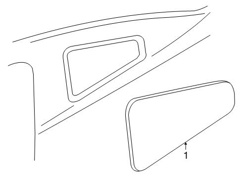 2008 Ford Mustang Quarter Panel - Glass & Hardware Quarter Glass Diagram for 4R3Z-6329710-AA