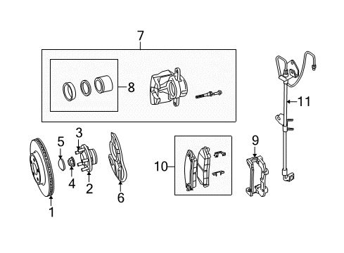 2007 Dodge Charger Front Brakes Line-Brake Diagram for 5140861AA