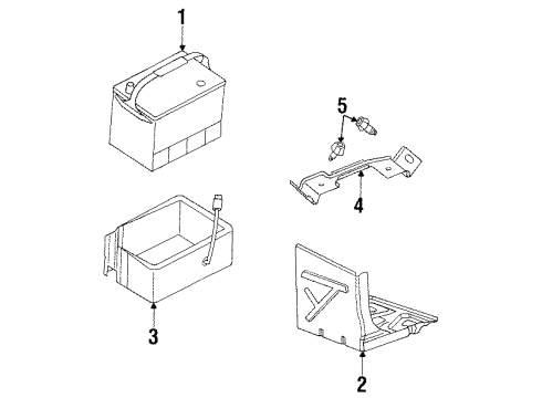 2000 Chrysler LHS Battery Bracket-Battery Hold Down Diagram for 4580743AB