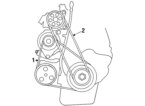 1996 Honda Odyssey Belts & Pulleys Belt, Compressor Diagram for 38920-P1E-305