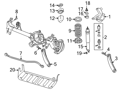 1999 Jeep Grand Cherokee Front Axle, Lower Control Arm, Upper Control Arm, Stabilizer Bar, Suspension Components Front Coil Spring Diagram for 52088267