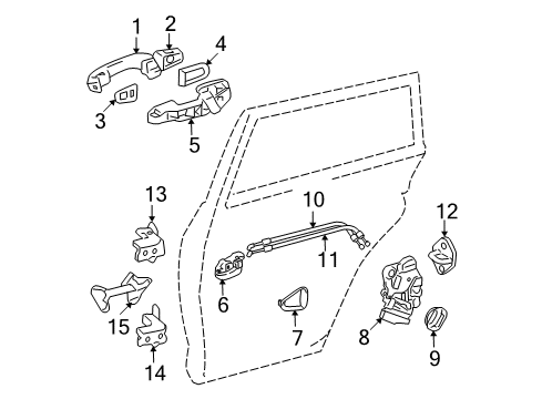 2007 Toyota RAV4 Rear Door Check Strap Diagram for 68640-0R010