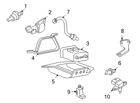 2005 Kia Amanti EGR System Bracket-Solenoid Valve Diagram for 39462-39050