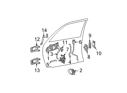 1998 Dodge Dakota Front Door Front Passenger Side Window Regulator Diagram for 55075798