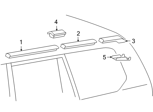 2005 Lexus GX470 Exterior Trim - Roof Moulding, Roof Drip Side Finish, Rear LH Diagram for 75554-60030