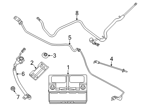 2015 Jeep Grand Cherokee Battery Bracket-Battery Hold Down Diagram for 68039242AA