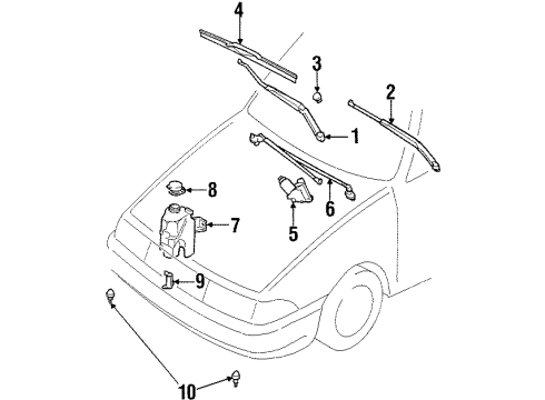 2001 Ford Escort Wiper & Washer Components Washer Reservoir Diagram for F8CZ-17618-AA