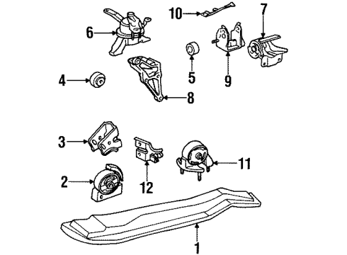 2000 Chevrolet Prizm Engine & Trans Mounting Brace, Trans Mount Diagram for 94858421