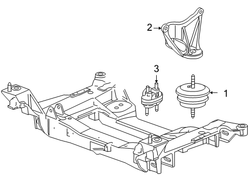 2008 Cadillac XLR Engine & Trans Mounting Transmission Mount Diagram for 10352421