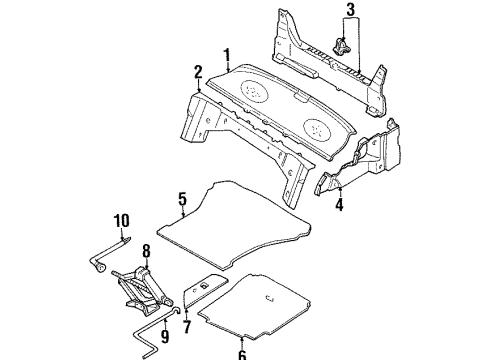 2002 Ford Escort Interior Trim - Rear Body Jack Assembly Diagram for F7CZ-17080-AA