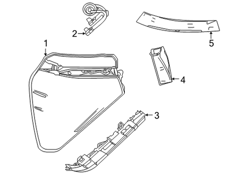 2016 Toyota Mirai Tail Lamps Lower Support Diagram for 52156-62010