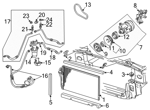 1997 Buick Park Avenue A/C Condenser, Compressor & Lines Tube Asm-A/C Accumulator Diagram for 25624820