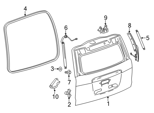 2015 Cadillac Escalade ESV Lift Gate Lock Diagram for 22792459