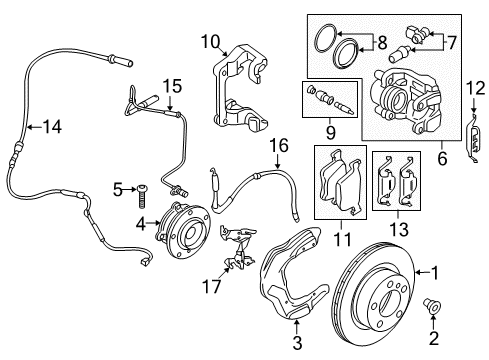 2016 BMW 428i Gran Coupe Anti-Lock Brakes Brake Caliper Left Diagram for 34116850969